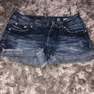 Miss Me distressed Blue Jean Shorts